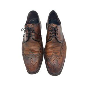 Vintage Good Year Neolite Oxford Shoes Mens 10.5D Brown Leather Cognac Wing Tip